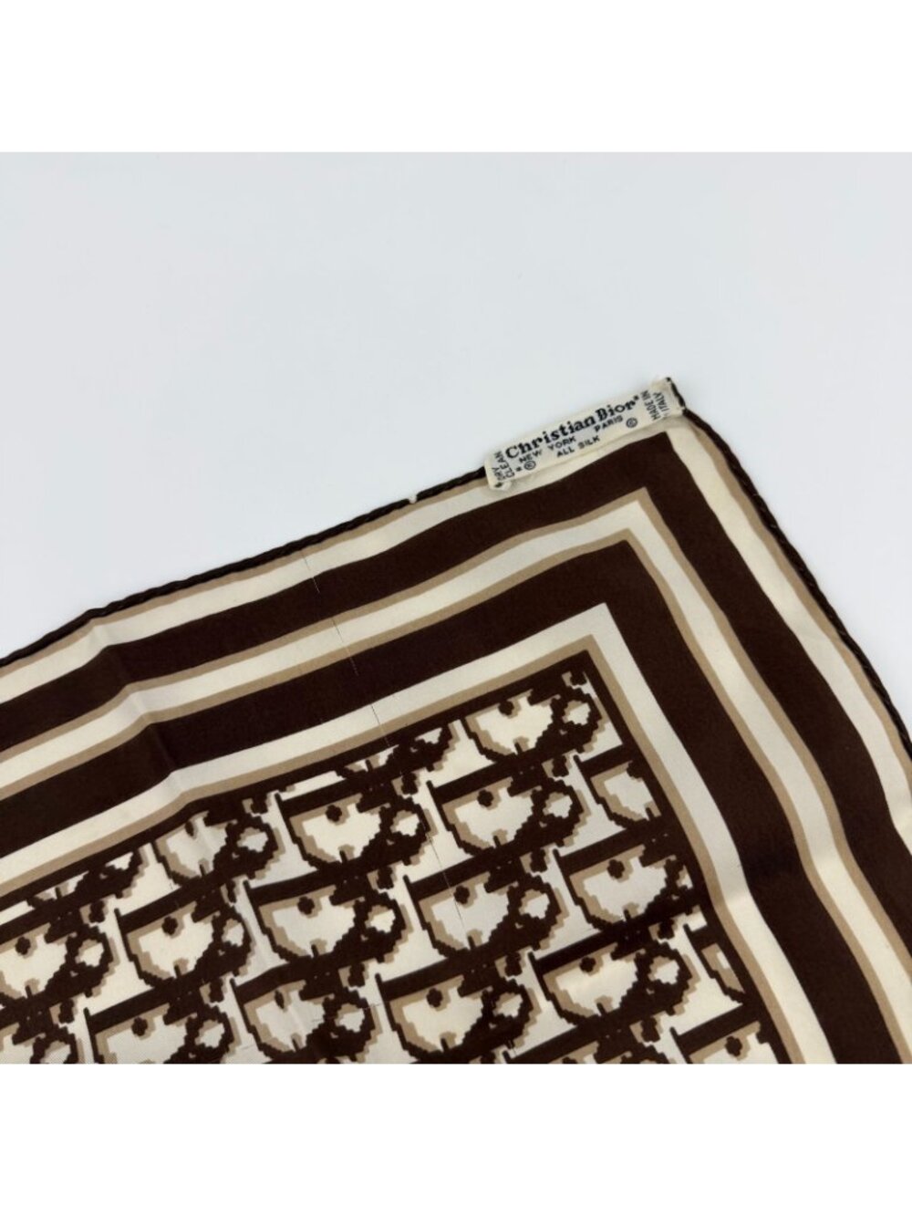 Dior Scarf Brown Silk Vintage - Picture 12 of 15